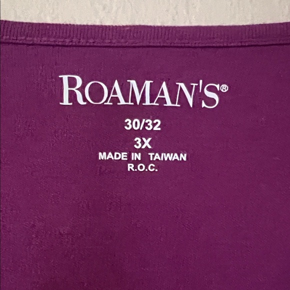 Roaman’s Purple Patterned Button-Up Blouse with Cardigan size 22W - Picture 7 of 16